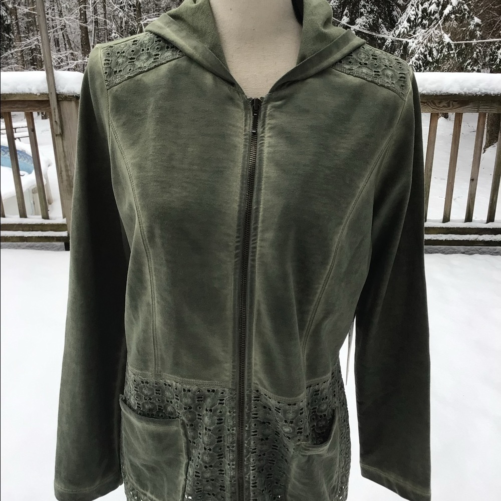 NWT zenergy by chicos full front zip cardigan sz0